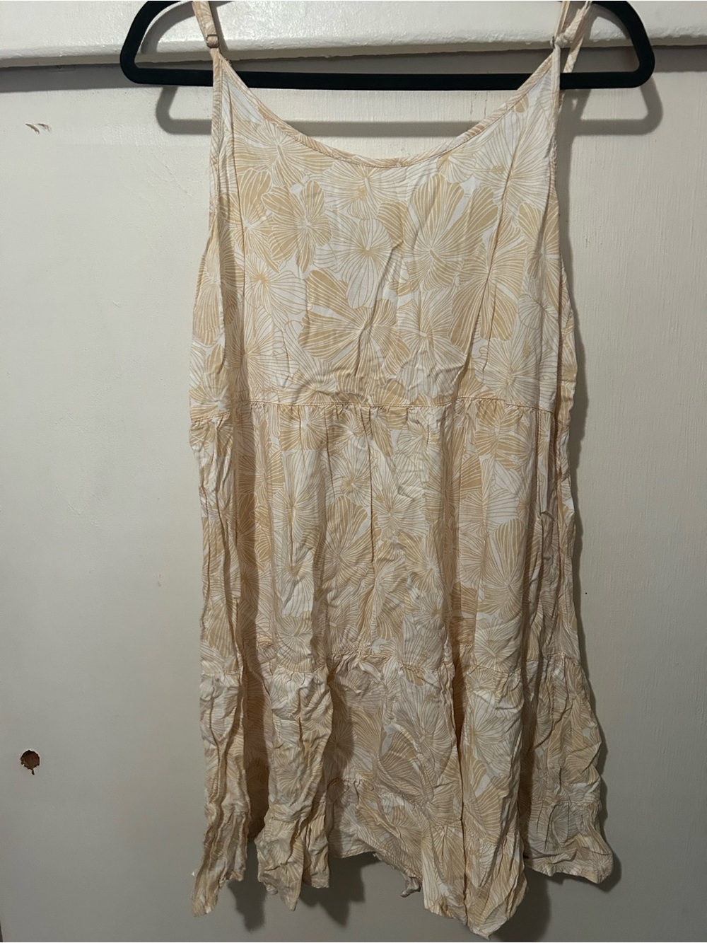 Roxy Cream Floral Spaghetti-Strap Mini Dress